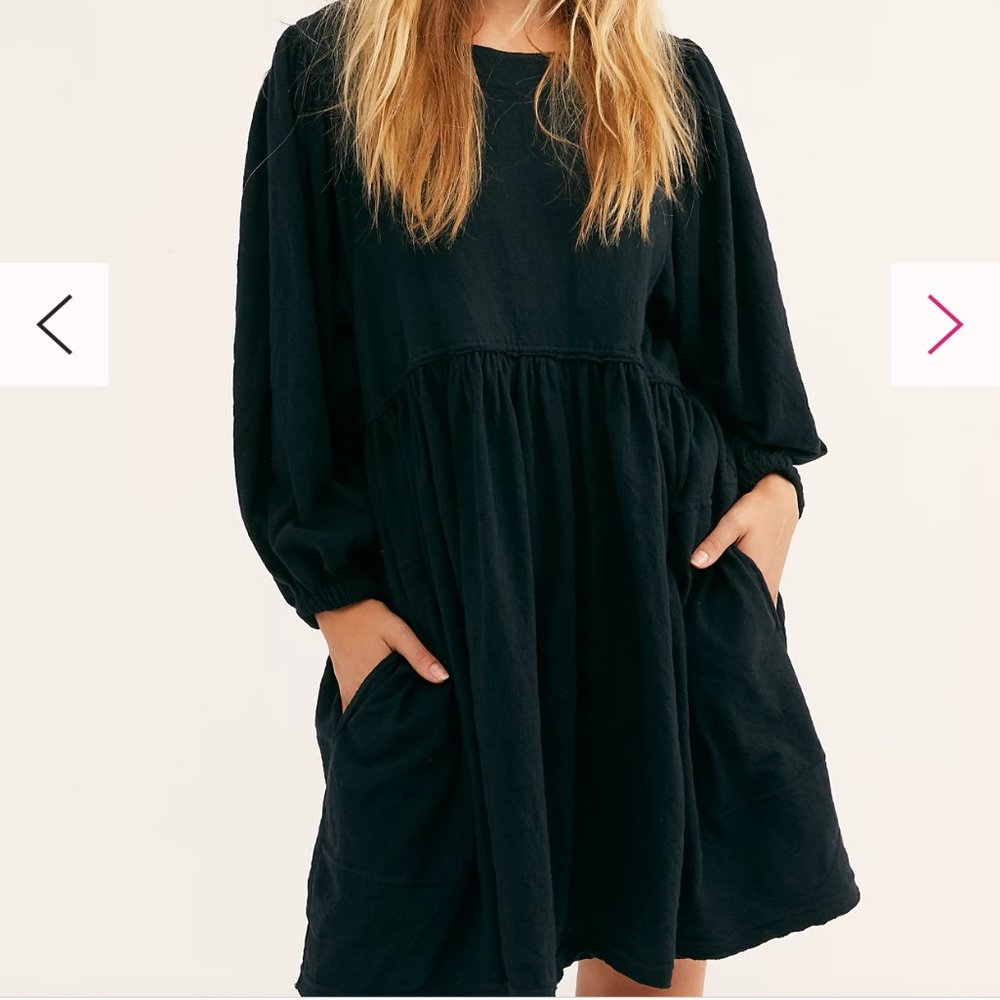Free People black Get Obsessed mini dress with pockets